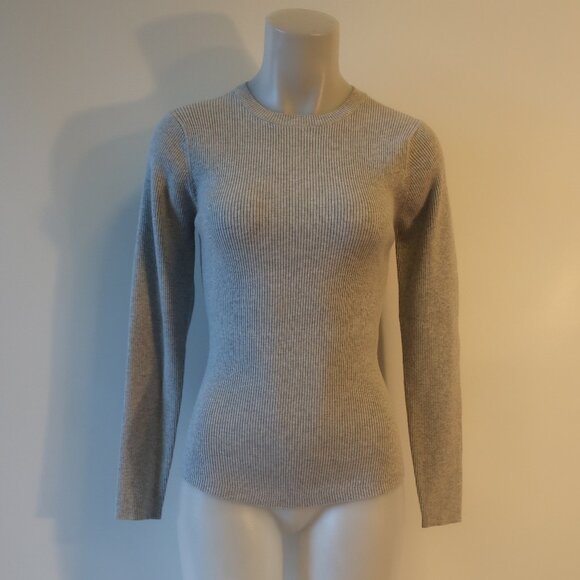 NWT Womens Minnie Rose Gray Ribbed Sweater Sz L - Picture 1 of 7